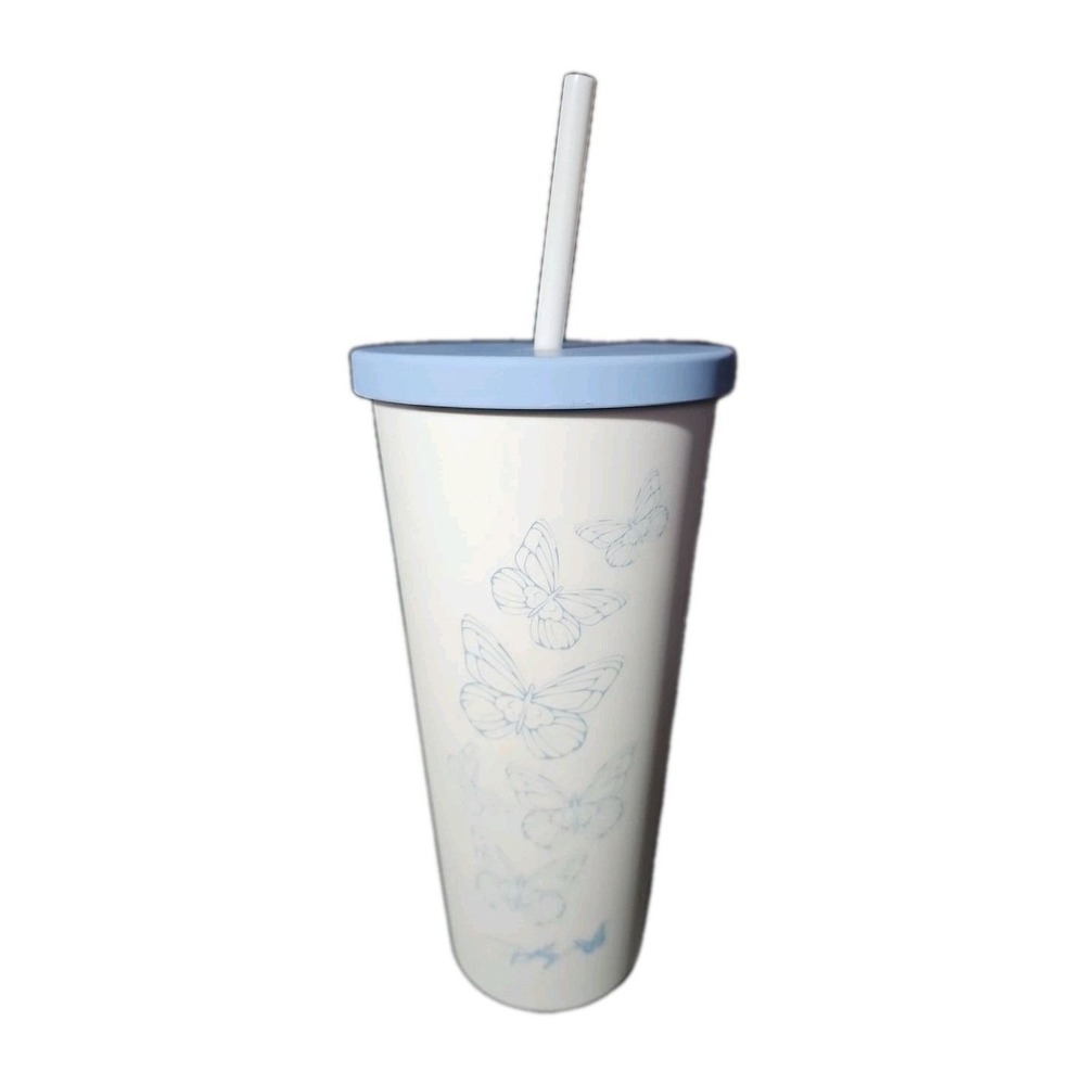 Dolly Parton Blue Tumbler Butterflies With Lid And Straw #770